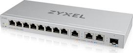 Zyxel tinklo komutatorius su 12 prievadų | Web valdomas daugiagigabitinis LAN skirstytuvas | 8X 1GbE + 3x 10Gb + 1x 10G SFP+ prievadai | QoS, VLAN, Link Aggregation, IGMP | Montuojamas ant darbastalio arba sienos | Išmanusis ventiliatorius | XGS1250-12