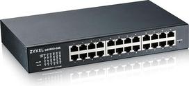 Zyxel tinklo komutatorius 24 prievadai | Išmanusis valdomas Gigabit LAN skirstytuvas | 24x GbE RJ-45 prievadai | Konstrukcija be ventiliatoriaus | VLAN, IGMP, QoS | Montavimas ant sienos ar stovo, tvirtinimo rinkiniai pridedami | GS1900-24E
