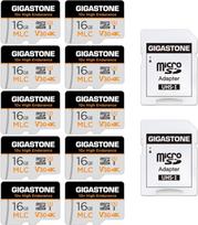 [10x didelio atsparumo] GIGASTONE MLC 16GB pramoninė MicroSDXC kortelė, 10 vnt., iki 95/30MB/s, 4K vaizdo įrašymas saugumo kameroms, Dash Cam, U3 V30 C10, su adapteriu [5 metų nemokamas duomenų atkūrimas]