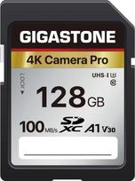 [5 metų nemokamas duomenų atkūrimas] GIGASTONE 128GB SDXC atminties kortelė, 4K Camera Pro, iki 100MB/s, skirta "Canon Olympus" skaitmeniniam fotoaparatui A1 V30 UHS-I U3 10 klasės vaizdo įrašymui