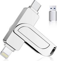 [Be programos] Gaulau 256GB USB C Stick für iPhone,Apple-zertifizierter USB 3.0 Stick MFi Lightning,Speicherstick Externer Fotostick 3 in 1 Flash Laufwerk für iPhone/iPad/Android OTG Handy/Mac/PC,Silber