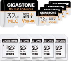 [GIGASTONE MLC 32GB 5-Pack MicroSDXC kortelė su adapteriu, 95/60MB/s 4K vaizdo įrašas, U3 V30 C10 [5 metų nemokamas duomenų atkūrimas]