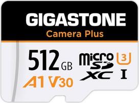 [GIGASTONE] 512GB "Micro SD" kortelė, "Camera Plus", veiksmo kamera, "A1 Run" programėlė išmaniajam telefonui, 100MB/s, 4K vaizdo įrašymas, "Micro SDXC UHS-I A1 U3 Class 10
