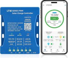 【20A WiFi Bluetooth saulės įkroviklio valdiklis】KWODE 20A 12V/24V/36V PV: 80V Bluetooth WiFi saulės valdiklis, pažangus nuotolinio valdymo saulės kolektorių valdiklis, PWM švino rūgšties LiFePO4
