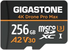 【5 metų duomenų atkūrimas】GIGASTONE Micro SD kortelė 256GB, 4K Drone Pro Max, A2 V30, skirta DJI dronui ar veiksmo kamerai, "Gopro", vaizdo įrašas 4K UHD, R/W 100/60MB/s, UHS-I U3 C10 Class 10 su adapteriu