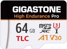 【5 metų nemokamas duomenų atkūrimas】【Dash Cam】GIGASTONE 64GB Micro SD kortelė, TLC High Endurance Pro, greitis iki 95MB/s, suderinama su Redtiger Rove VIOFO VANTRUE PRUVEEO ARIFAYZ
