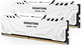 【DDR4 RAM】GIGASTONE Game PRO 32GB rinkinys (2×16GB) DDR4 3200MHz PC4-25600 CL16-18-18-40 Žaidimams skirta staliniams kompiuteriams skirta atmintis - XMP 2.0 / AMD Ryzen 1.35V UDIMM 288-Pin, be buferizavimo, neECC, didelio našumo -RAM (balta)