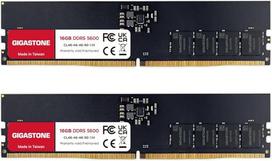 【DDR5 RAM】GIGASTONE 32GB rinkinys (2x16GB) DDR5 5600MHz PC5-44800 CL 46-46-46-90 1.1V UDIMM 288Pin Non-ECC Unbuffered PC Desktop didelio našumo atminties atnaujinimas