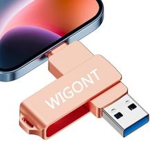 【Keine APP】 WIGONT USB atmintinė 256GB, atmintinė, skirta i0S/PC/Typ C. 3 in 1 USB atmintinė lphone Speicherstick um Mehr Fotos und Videos zu Speichern. Mit Separatem Typ C Adapter.