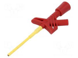 Clip-on probe | pincers type | 3A | red | Grip capac: max.3mm | 2mm