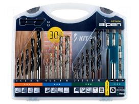 Drill set | steel | plastic box | wood,metal,wall | 30pcs.