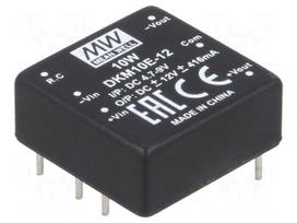 Converter: DC/DC | 10W | Uin: 4.7÷8VDC | Uout: 12VDC | Uout2: -12VDC