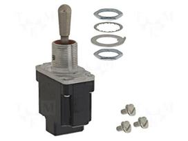 Switch: toggle | Pos: 2 | SPDT | (ON)-OFF | 6A/230VAC | 15A/28VDC | TL