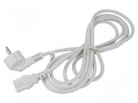 Cable | 3x1mm2 | CEE 7/7 (E/F) plug angled,IEC C13 female | PVC | 3m