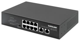 Intellinet 8-Port Gigabit Ethernet PoE+ Switch with 2 RJ45 Gigabit Uplink Ports, IEEE 802.3at/af Power over Ethernet (PoE+/PoE) Compliant, 120 W, Endspan, Desktop (WITH C14 2 PIN POWER CORD)