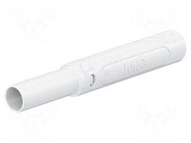 Laboratory connector: 4mm banana | plug | 32A | 1kV | white | insulated