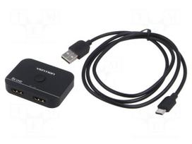 Splitter | HDMI 2.1 | 4K,8K | black | Input: HDMI socket,USB C socket