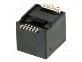 Connector: RJ12 | PIN: 6 | straight | for cable | SMT | gold-plated | 6p6c