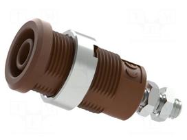 Laboratory connector: 4mm banana | socket | 25A | brown | M4 | 34mm