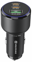 Swissten PD 2x USB-C / USB Car Charger 95W with USB-C - USB-C Cable 1m