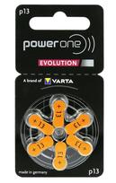 Dydis 13 | Klausos aparatų akumuliatoriai Varta Power one Evolution Zn-Air PR48 pakuotėje po 6GB.
