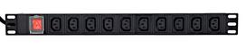 EnerGenie EG-PDU-10C132C19 Power distribution unit (PDU), 10 pcs C13 sockets, 1U, 16A, C20 plug 2 m cable, black