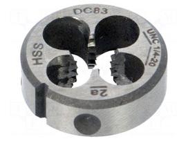 Threading die: inch | UNC 1/4-20 | UNC | Ø: 20mm | Thk: 7mm