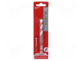 Drill bit | Ø: 10mm | L: 60mm | impact | tungsten carbide | 1/4" | 6.3mm
