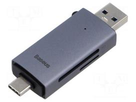 Card reader: memory | USB A plug,USB C plug | USB 3.0 | microSD,SD