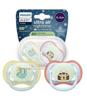 Philips Avent Ultra Air Night Baby Pacifier 0-6m 2pcs Green/Blue