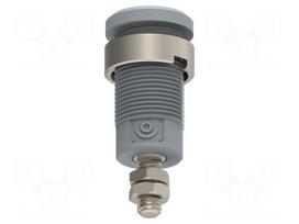 Laboratory connector: 4mm banana | socket | 25A | grey | M4 | insulated