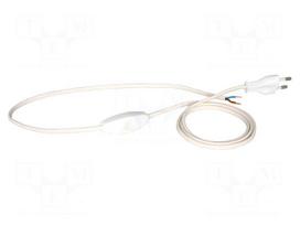Cable | 2x0.75mm2 | CEE 7/16 (C) plug,cables | PVC | 1.5m | white | 16A