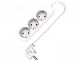 Extension lead | H05VV-F | 3G1.5mm2 | 5m | PVC | white | Sockets no: 3