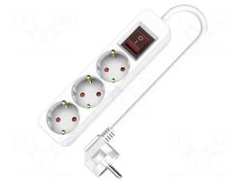 Extension lead | H05VV-F | 3G1.5mm2 | 5m | PVC | white | Sockets no: 3