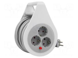 Extension lead | H05VV-F | 3G1.5mm2 | 10m | PVC | white | Sockets no: 3