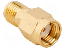 Adapter | RP-SMA male,RP-SMA female | Insulation: PTFE | 50Ω | brass