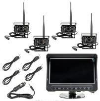 Belaidis vaizdo stebėjimo komplektas komerciniam transportui su DVR, LCD monitoriumi ir 4 kameromis,