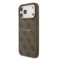 Guess PU Leather 4G Colored Ring MagSafe Case for iPhone 17 Pro Max / Brown