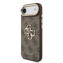Guess PU Leather 4G Metal Logo Gold Frame Case for iPhone Air / Brown