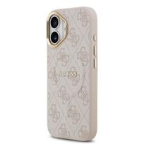 Guess PU Leather 4G Gold Frame MagSafe Case for iPhone 17 / Pink