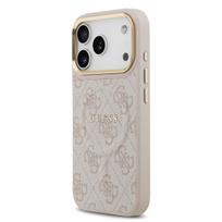 Guess PU Leather 4G Gold Frame MagSafe Case for iPhone 17 Pro / Pink
