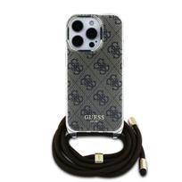 Guess IML 4G Printed Crossbody Strap Case for iPhone 16 Pro / Brown