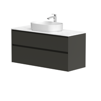 Vonios spintelė Kame Loft 120cm 2 stalčiai, Po viršumi, Be kriauklės, Antracito pilka BUC/12-3DR/D27-LFT