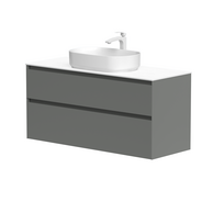 Vonios spintelė Kame Loft 120cm 2 stalčiai, Po stalviršiu, Be kriauklės, Pearl Grey BUC/12-3DR/D37-LFT