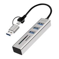 USB3.0 hub USB-A, SD/mic roSD slot, 2in1