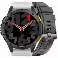 GRAVITY Smartwatch GT24-2 GPS with Black Silicone Strap + White Silicone Strap / black