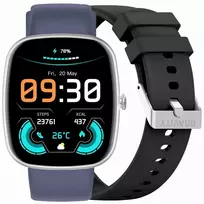 GRAVITY GT18-6 Smartwatch for Men with Silicone Strap + Navy Strap / black
