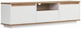 Televizoriaus spintelė Nordure Sentinel, balta sp./pine, 29.5 cm x 160 cm x 42 cm
