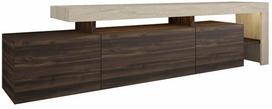 Televizoriaus spintelė Kalune Design Beliz, riešuto sp./travertine sp., 37 cm x 192 cm x 53 cm