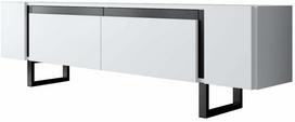 Televizoriaus spintelė Kalune Design Yildiz, balta sp./juoda sp., 30 cm x 180 cm x 50 cm